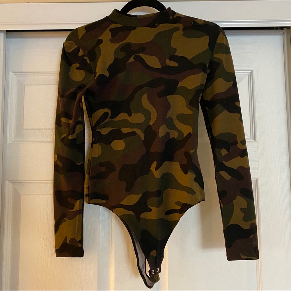 Stretchy camo body suit
